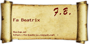 Fa Beatrix névjegykártya