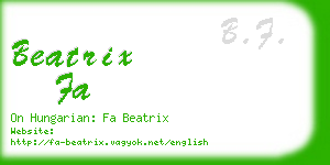 beatrix fa business card